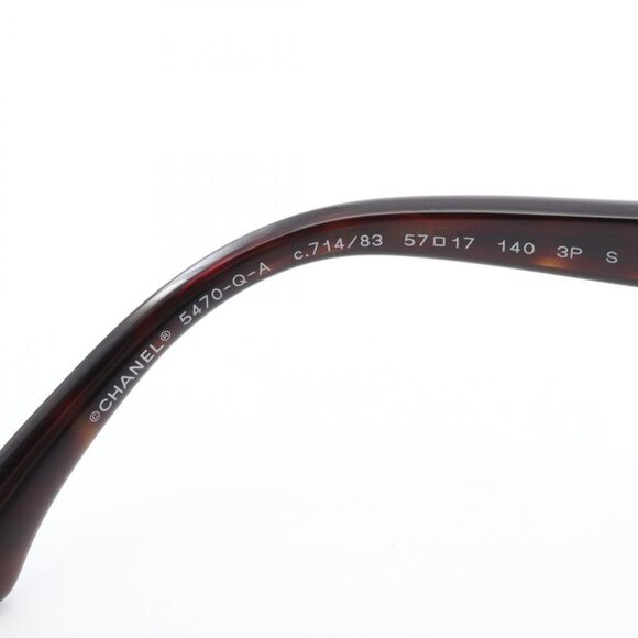 Chanel Sunglasses Chain Logo Brown Leather Plastic main image 4
